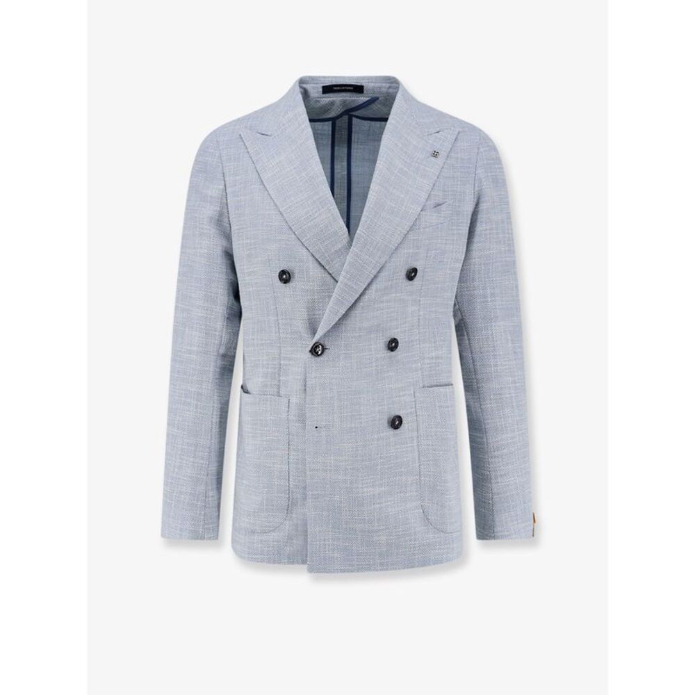 Tagliatore Men Double-Breasted Virgin Wool, Silk And Cotton Blazer